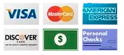 Accepted payment methods: Visa, MasterCard, Amex, Discover