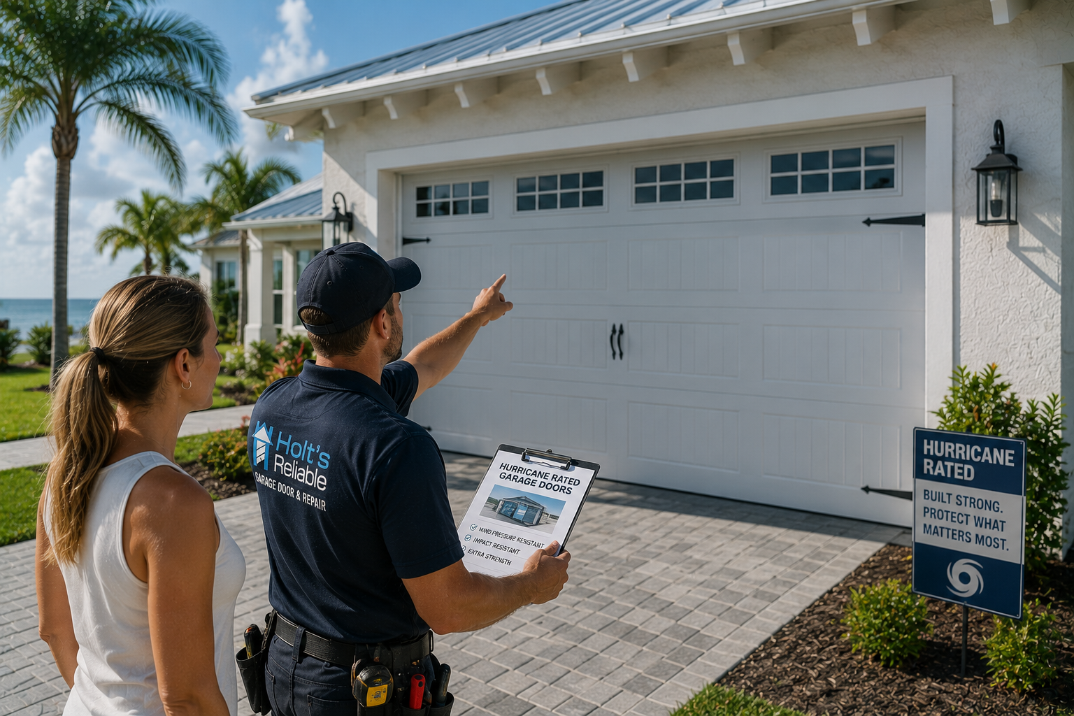 Hurricane Rated Garage Door in Melbourne & Treasure Coast